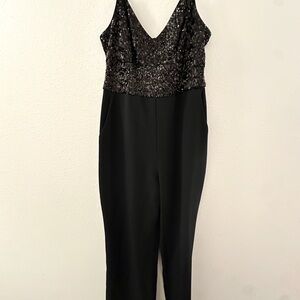 Elegant Black Sequin Eliza J Jumpsuit